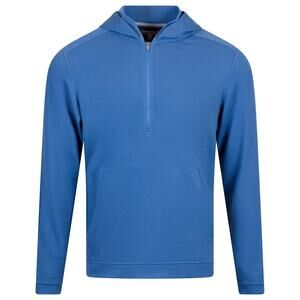 Peter Millar Crown Sport Grid Performance Half Zip Hoodie Sailor Blue Pullover